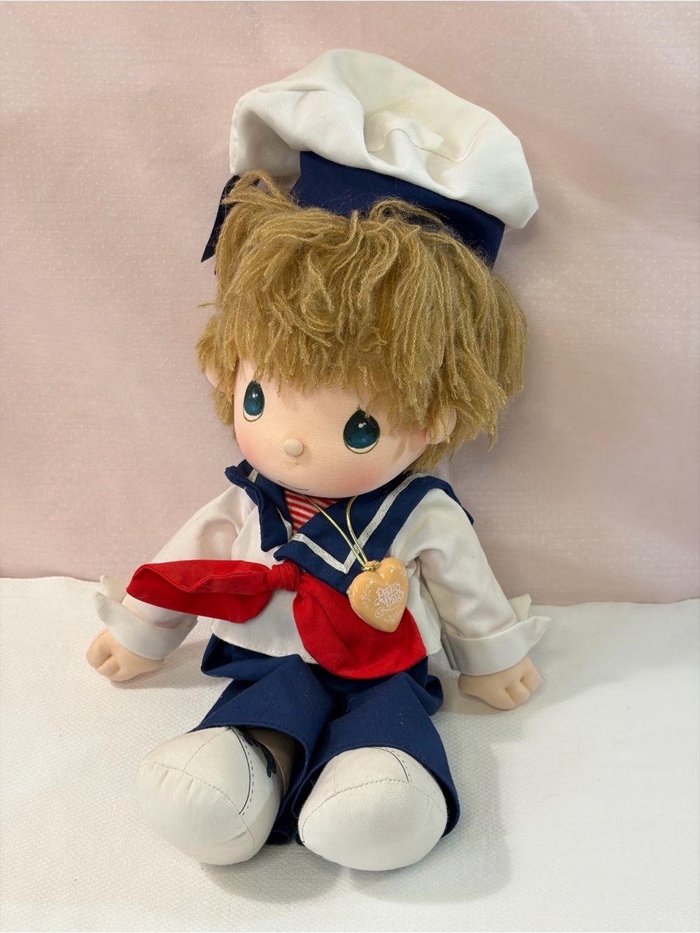 Precious Moments Fabric Sailor Plush Doll with Necklace